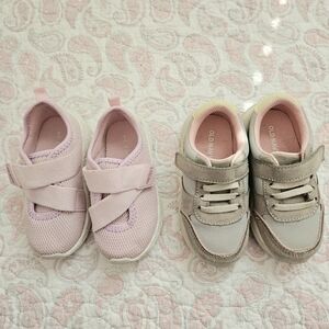 Bundle 2 Pairs of Baby Toddler Girl Sneakers Carter's Old Navy Size 7 Shoes